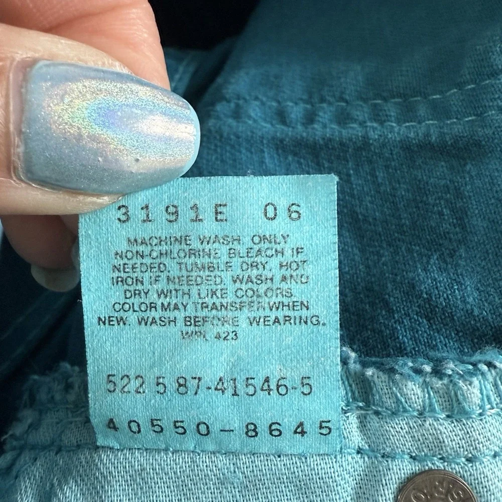 Vtg 90's Levi's 40550-8645‎ White Tab Jeans Mens 33x34 (32x32.5) Teal USA Made